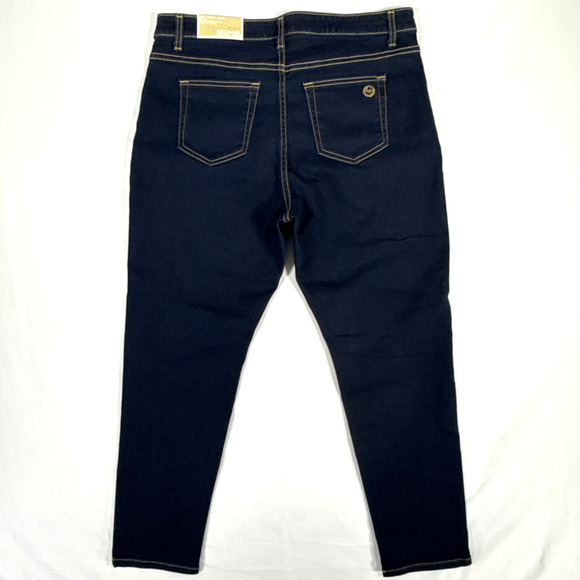 Michael Kors Womens Izzy Skinny Ankle Mid Rise Stretch Dark Rinse Crop Jeans S14 - Picture 5 of 7